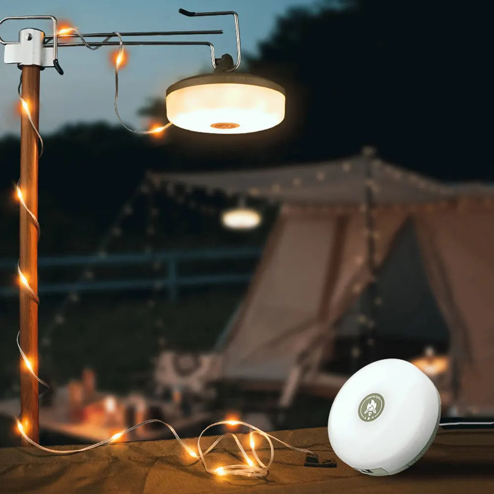 Glow Trail: Camp Lamp 14 Rechargeable Camping Light 10M Light String Outdoor Tent Lig